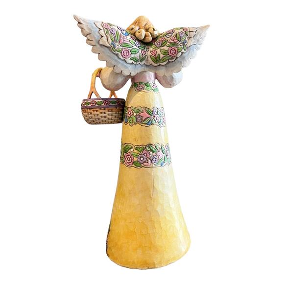 Jim Shore Angel Figurine Basket 21.5” Large Statue Stone Resin Sculpture Vtg '06 - Picture 8 of 16